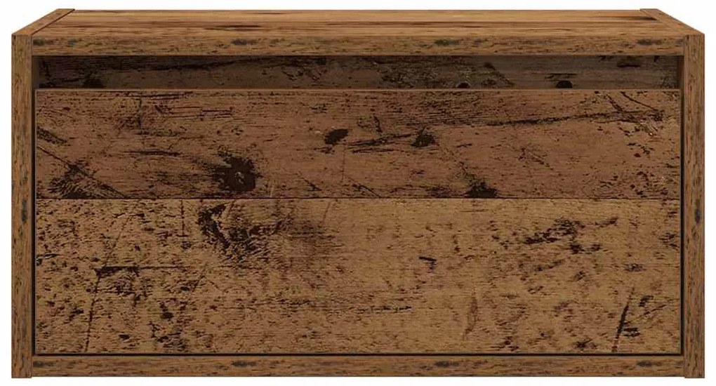 vidaXL Κομοδίνα Επιτοίχια με Φώτα LED 2 τεμ. Όψη Παλαιού Ξύλου