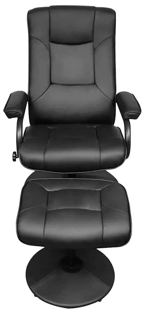 vidaXL Ανακλινόμενη πολυθρόνα Μαύρο 66,5 x 75 x 99 cm Τεχνητό δέρμα