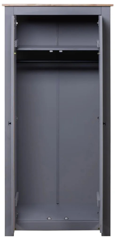 vidaXL Ντουλάπα Γκρι 80 x 50 x 171,5 εκ. από Μασίφ Ξύλο Πεύκου Panama