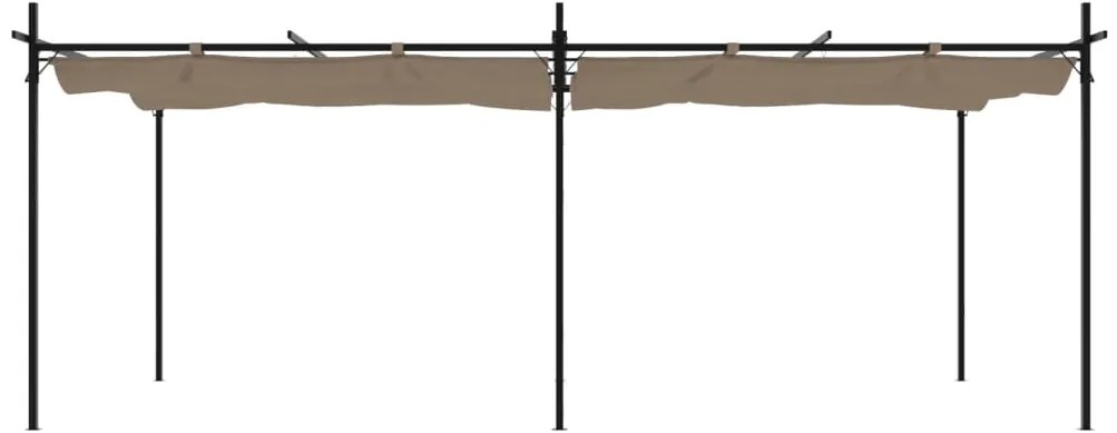vidaXL Πέργκολα με Πτυσσόμενη Οροφή Taupe 589 x 292 x 230 εκ.