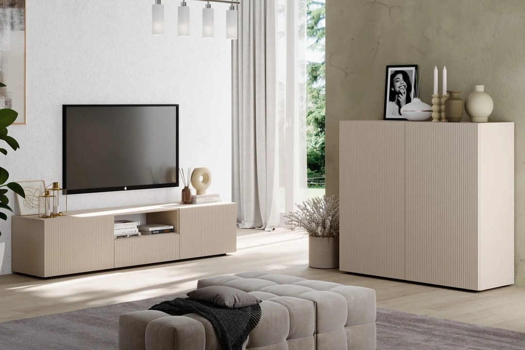 Έπιπλο Τηλεόρασης Ανθρακί Οξειδωμένο 121x43x57