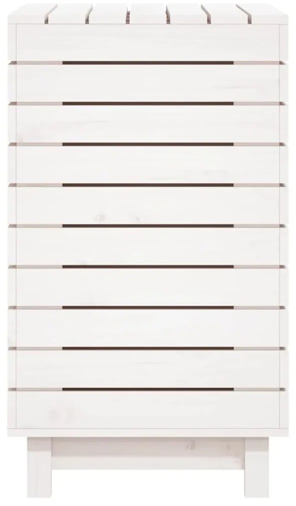 vidaXL Καλάθι Ρούχων Λευκό 88,5x44x76 εκ. από Μασίφ Ξύλο Πεύκου