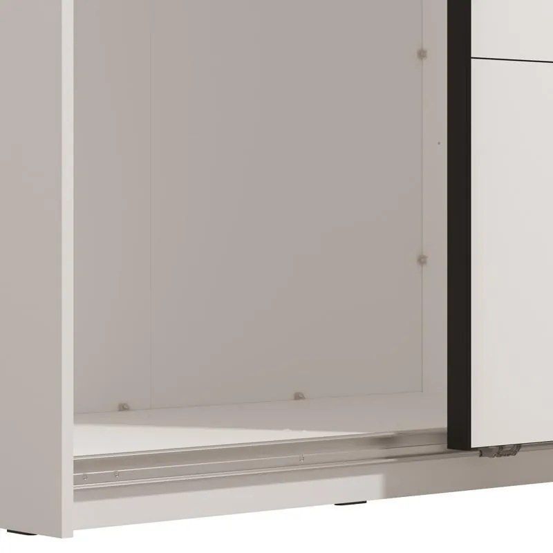 Ντουλάπα Συρόμενη ALERIA 220 OG με Καθρέπτη Λευκό 220x61x205εκ. 220x61x205 εκ.