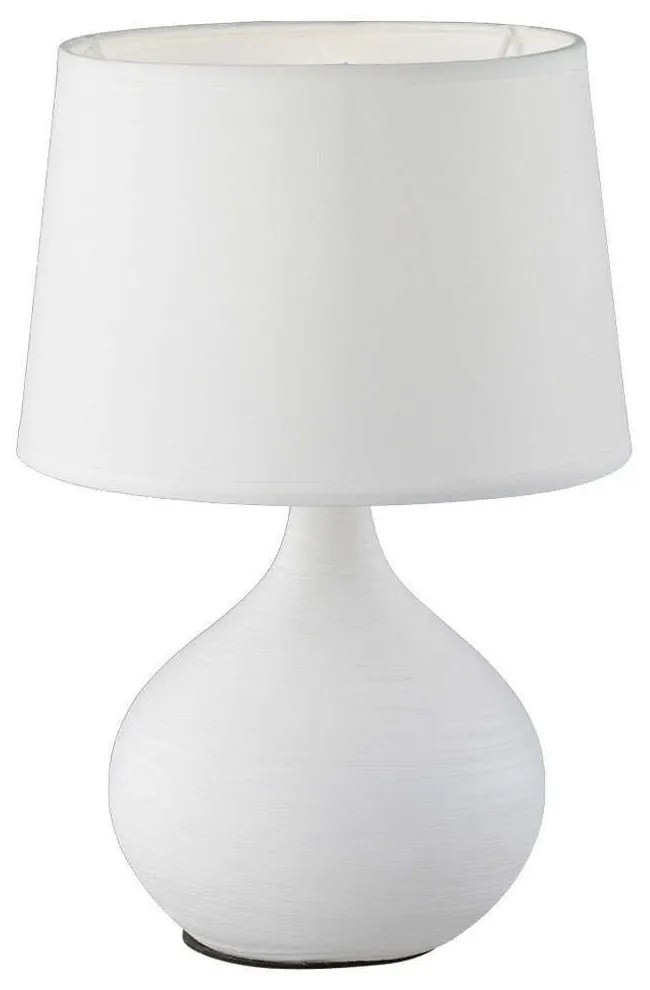 Φωτιστικό Επιτραπέζιο Martin R50371001 1xE14 40W Φ20cm 29cm White RL Lighting Κεραμικό,Ύφασμα