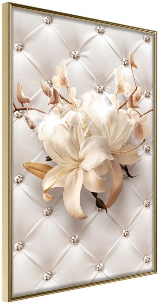 Αφίσα - Lilies on Leather Upholstery - 20x30 - Χρυσό - Χωρίς πασπαρτού