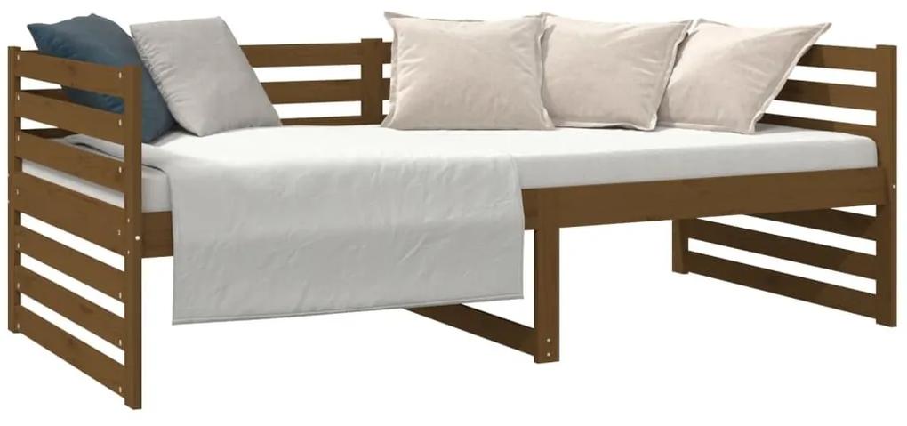 Καναπές Κρεβάτι Καφέ Μελί 90 x 190 εκ. από Μασίφ Ξύλο Πεύκου - Καφέ