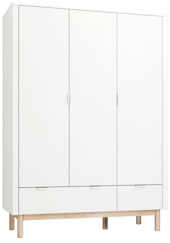 Τρίφυλλη ντουλάπα Miloo Λευκή