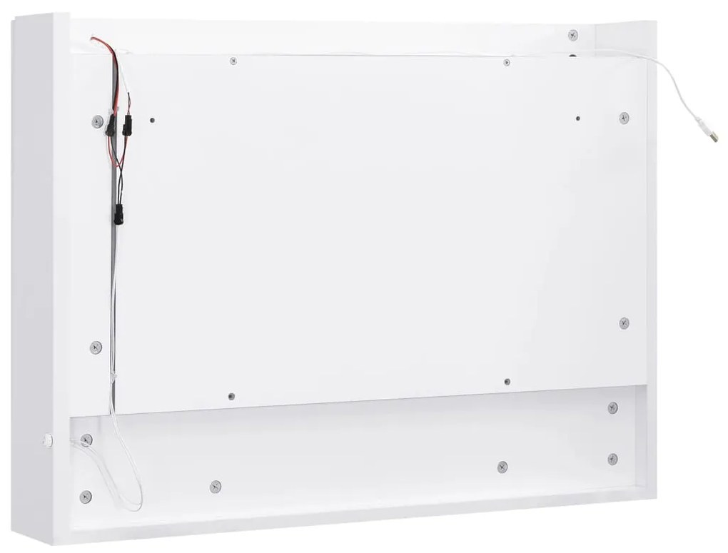 vidaXL Καθρέφτης Μπάνιου με Ντουλάπι / LED Λευκό 80 x 15 x 60 εκ. MDF
