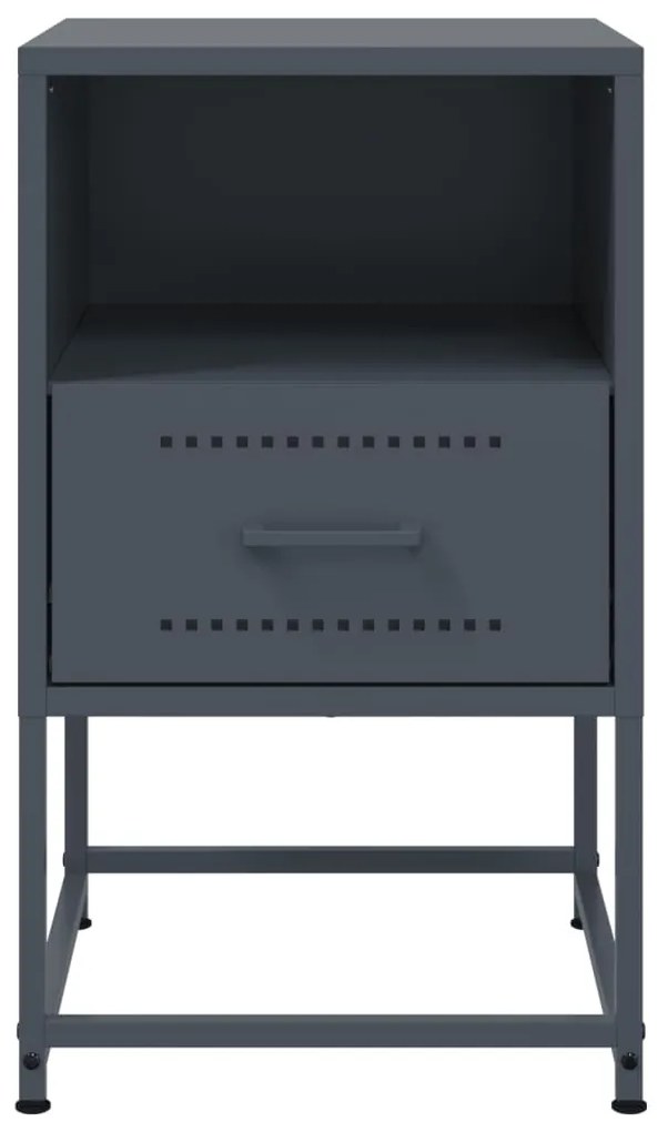 vidaXL Κομοδίνο Ανθρακί 36 x 39 x 60,5 εκ. Ατσάλινο