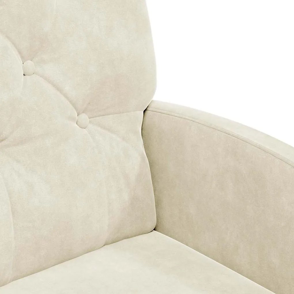 vidaXL Καρέκλες Φαγητού με Ρόδες 2 pcs Κρεμ 58 x 67 x 97 εκ Βελούδο