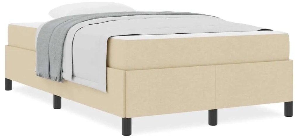vidaXL Κρεβάτι με ελατήρια Κρέμα και Μαύρο 120 x 200 cm