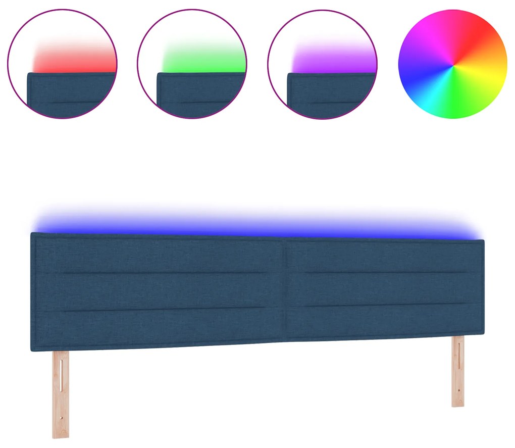 vidaXL LED Κεφαλάρι Σχεδίασης Γραμμών Μπλε 100 εκ Υφασμάτινο