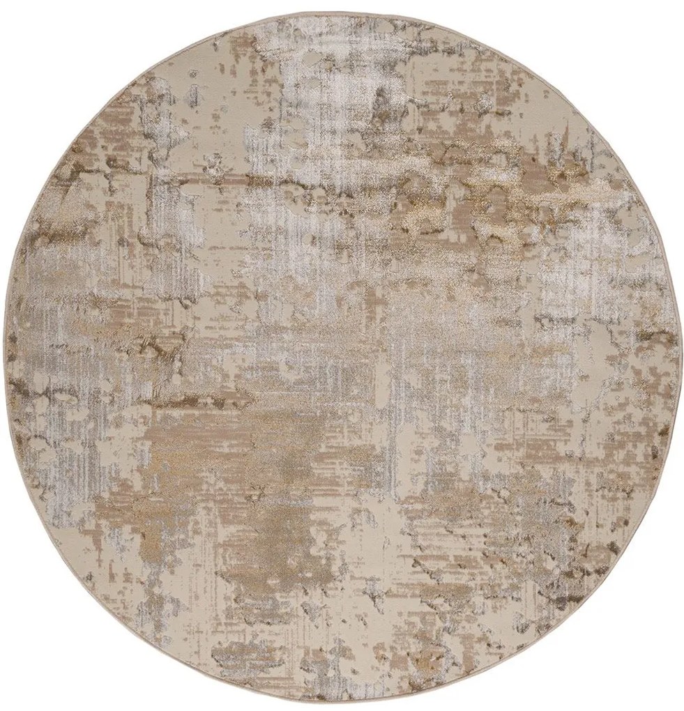 Χαλί Gossip 9026B Cream-Gold Βιοκαρπέτ 160X160 Round