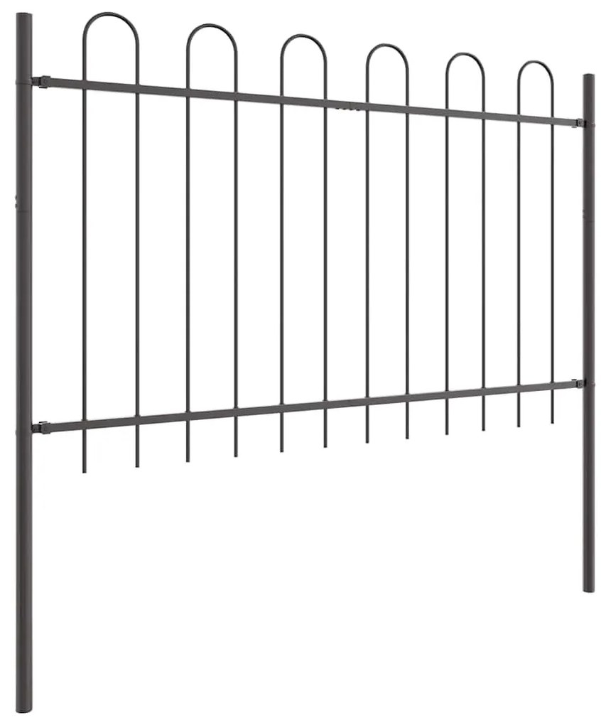 vidaXL Φράκτης Κήπου με Θόλο, Γκρι, 15.3x0.8 μ, Χάλυβας