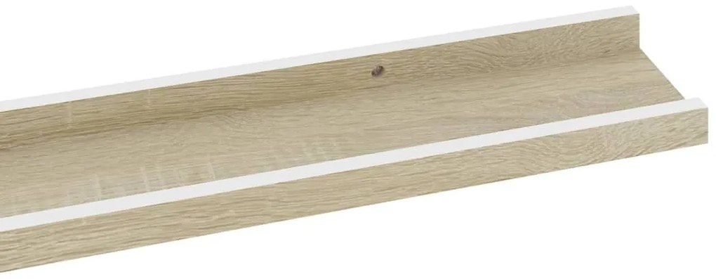 Ράφια Τοίχου 4 τεμ. Λευκό και Sonoma Δρυς 115 x 9 x 3 εκ. 326698