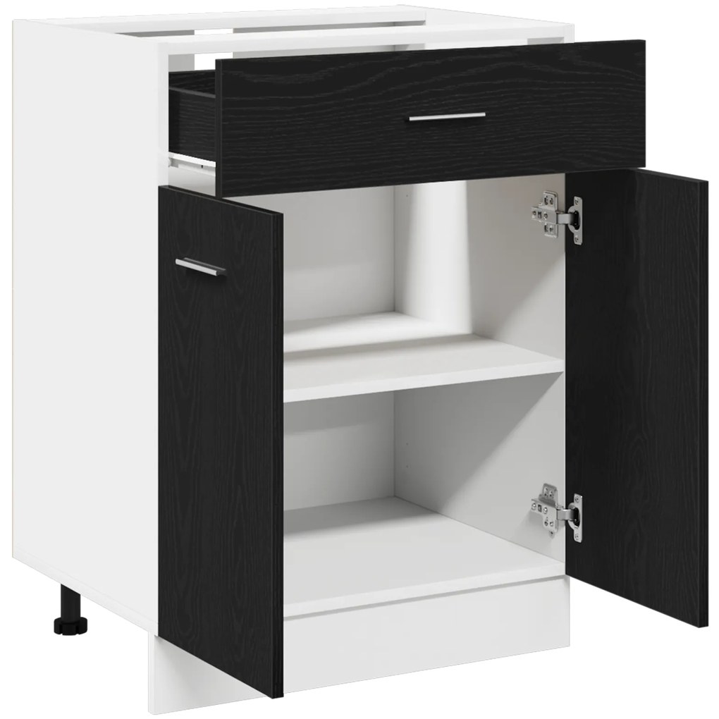 vidaXL Μαύρο Ερμάρι με Συστήματα Στάθμης - 60x46x81.5 εκ Φτιαγμένο από Επεξεργασμένο Ξύλο