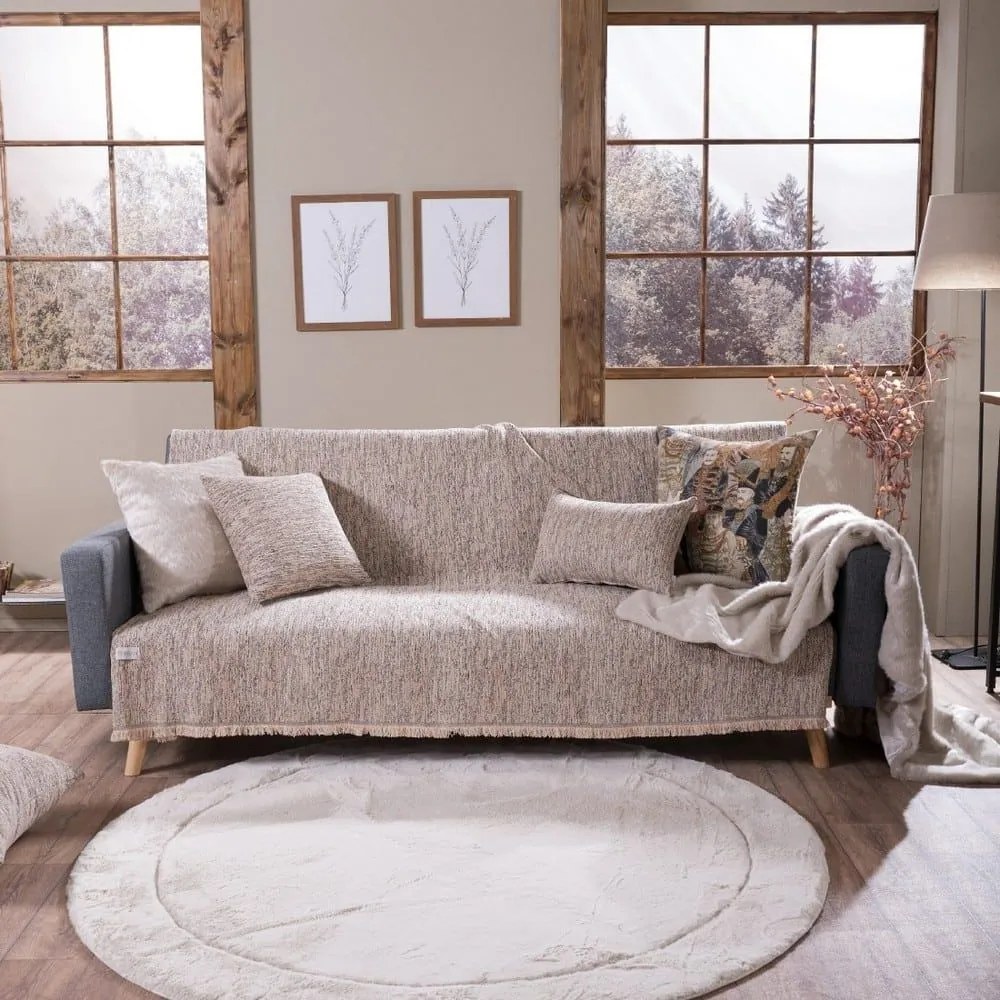 Ριχτάρι Nashville 14 Beige Teoran Τριθέσιο 180x300cm Βαμβάκι-Ακρυλικό