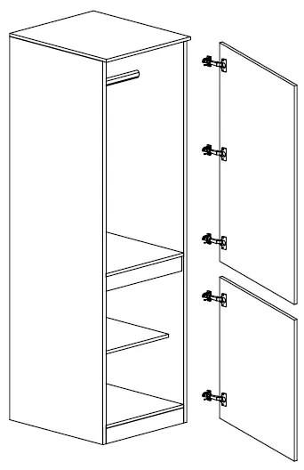 Ντουλάπα μονόφυλλη, 45/52/200 εκ., Modul 934, Genomax