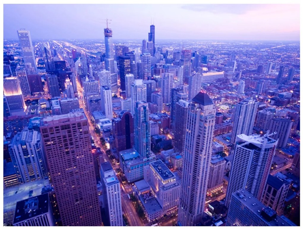 Φωτοταπετσαρία - Timid lights at dusk in Chicago 200x154