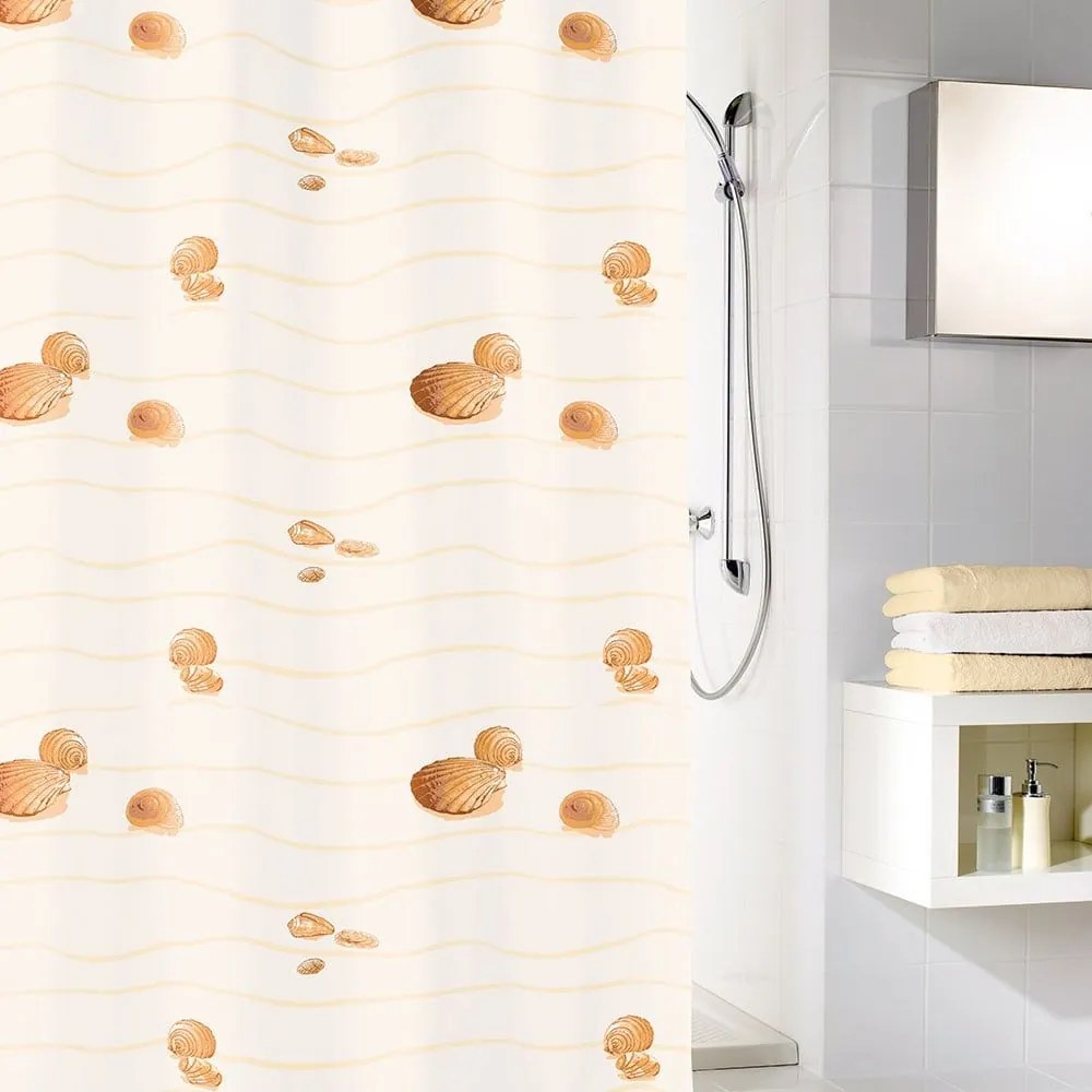 Κουρτίνα Μπάνιου Miami 5163 Beige Kleine Wolke 180Πx200Υ 180x200cm Πολυέστερ