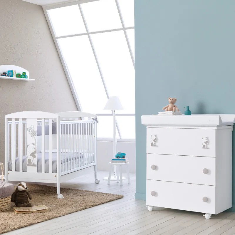 Ολοκληρωμένο βρεφικό δωμάτιo PALI Orsetto Bianco με μπανάκι-αλλαξιέρα και προίκα κούνιας +<b>ΔΩΡΟ</b> ΣΤΡΩΜΑ