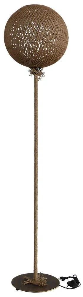 Φωτιστικό Δαπέδου Silk-02 Rope 31-1161 Φ35cm 154cm Natural-Bronze Heronia Σχοινί,Μέταλλο