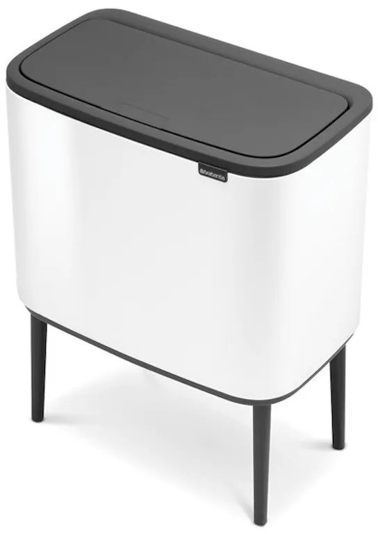 Κάδος Brabantia Bo Touch 651110, 11+23 L, Ομαλό και αθόρυβο άνοιγμα, Μεγάλο άνοιγμα, Λευκό