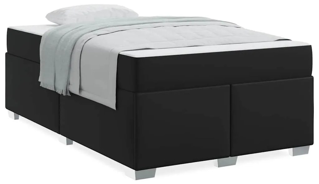 vidaXL Σκελετός Κρεβατιού Μαύρο 120 x 190 cm Τεχνητό δέρμα