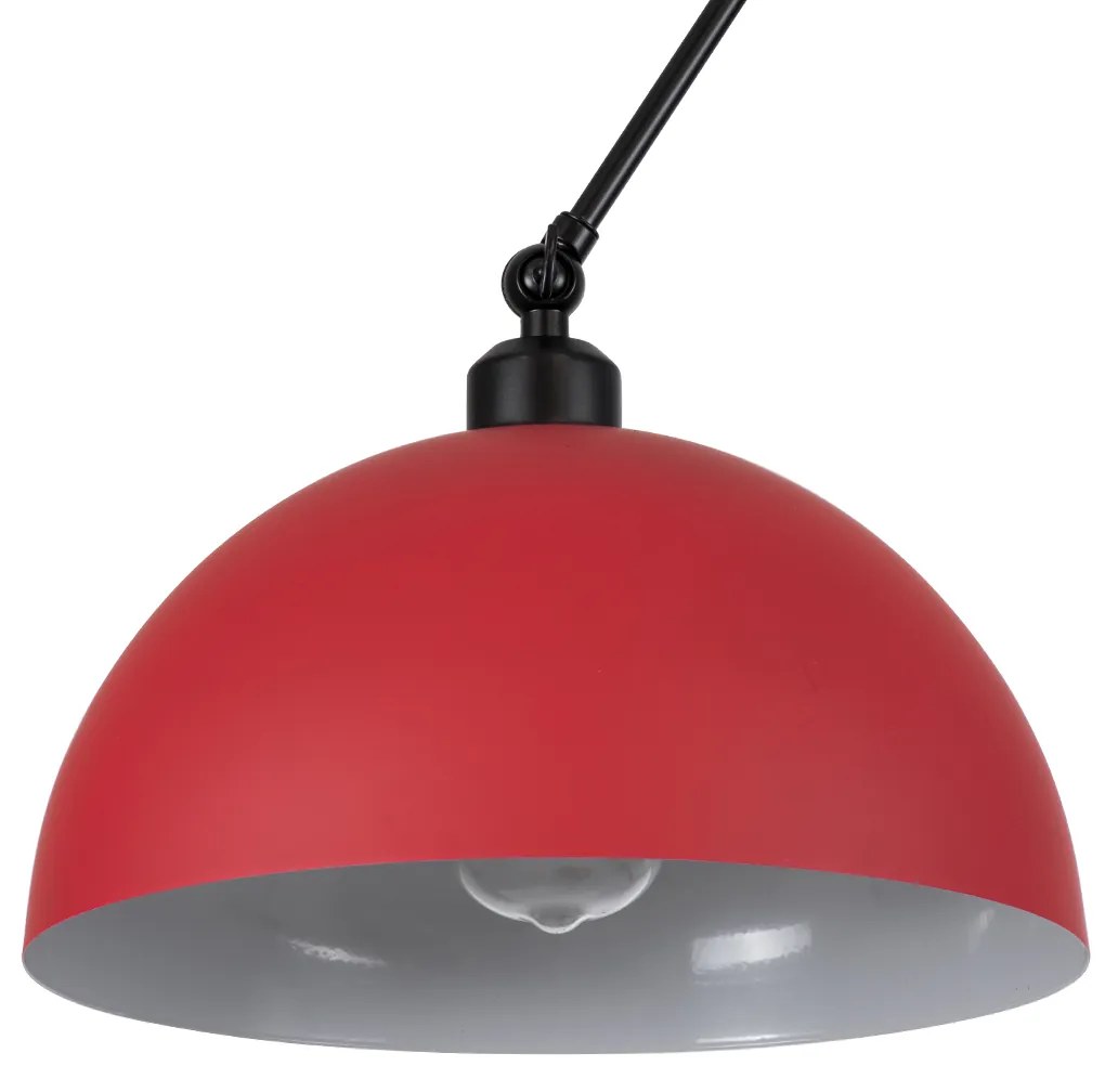 GloboStar LOTUS RED 00938 Μοντέρνο Φωτιστικό Οροφής Μονόφωτο Κόκκινο Ματ Μεταλλικό Καμπάνα Φ30 x Y21cm - 00938