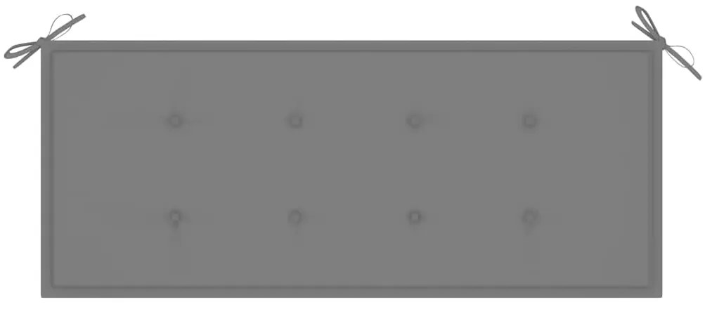 vidaXL Παγκάκι Batavia 120 εκ. από Μασίφ Ξύλο Teak με Γκρι Μαξιλάρι