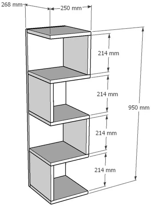 Ραφιέρα επιδαπέδια Pratel pakoworld σε oak απόχρωση 25x27x95εκ (1 τεμάχια)