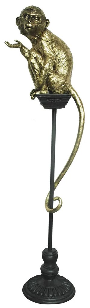 Διακοσμητική Φιγούρα DKD Home Decor Χρυσό Μέταλλο Ρητίνη Αποικιακό Μαϊμού (32 x 21 x 105 cm)