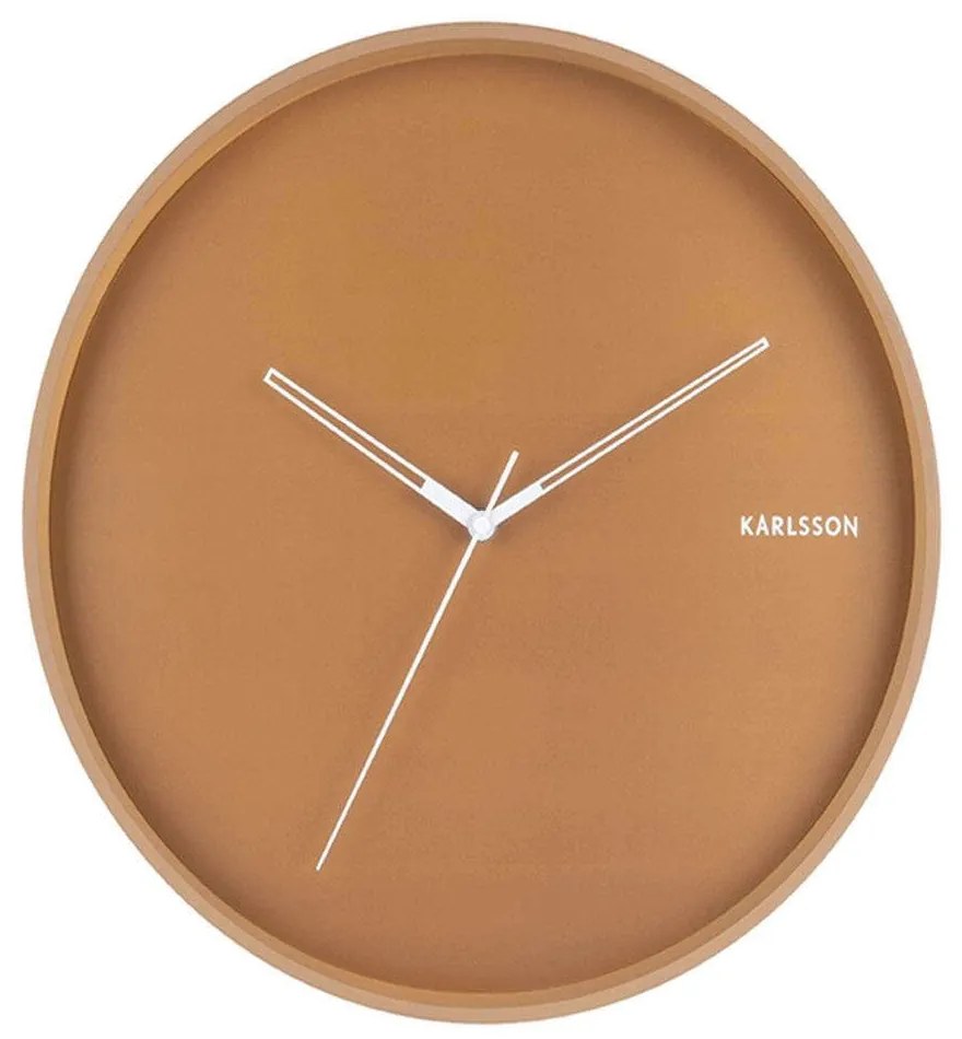 Ρολόι Τοιχού Hue KA5807BR Φ40cm Caramel Karlsson Steel