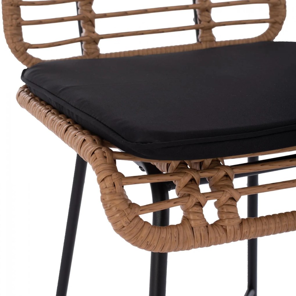 Σκαμπό μεταλλικό eddie με μαξιλάρι με wicker μπες 45x46.5x115Υ εκ. 45x46.5x115 εκ.