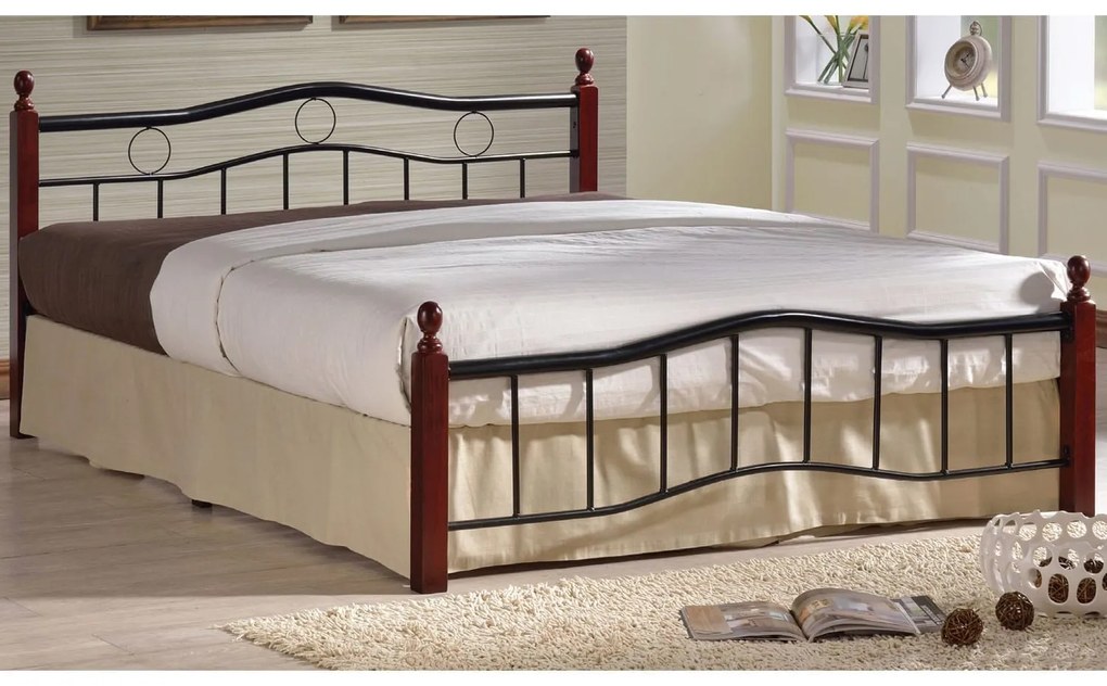 Κρεβάτι Victor Black E8036 212X158X82 cm Queen Size Μέταλλο,Ξύλο