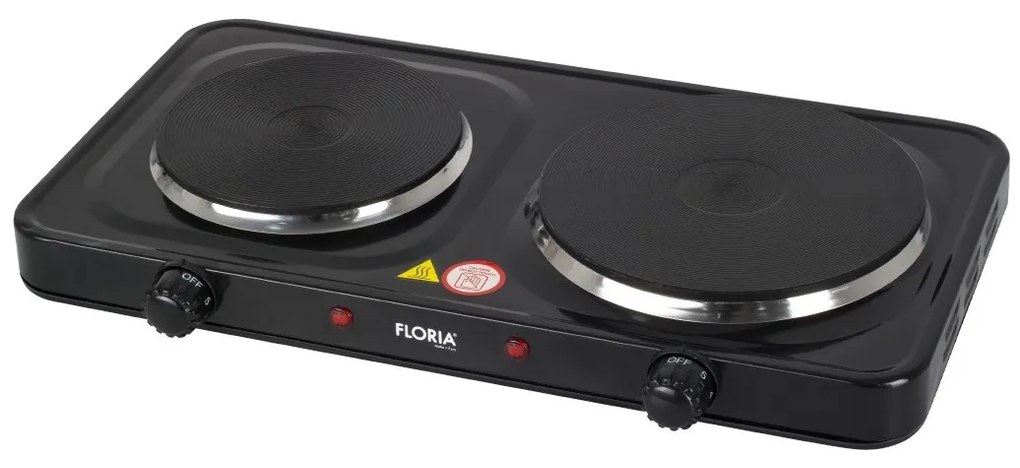 Διπλή ηλεκτρική εστία σε Μαύρο χρώμα 2500W Zilan ZLN2844-BLK