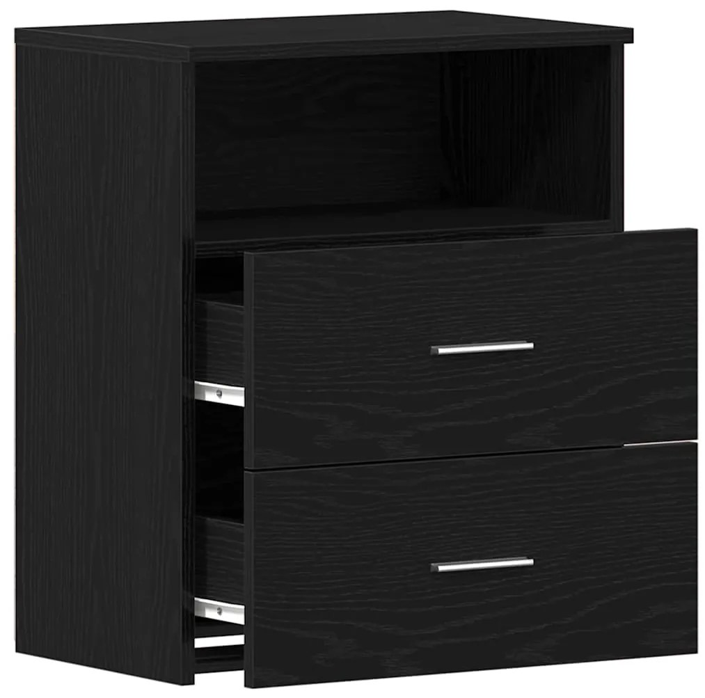 vidaXL Κομοδίνο Μαύρη δρυς 50 x 32 x 60 εκ. Επεξεργασμένο ξύλο