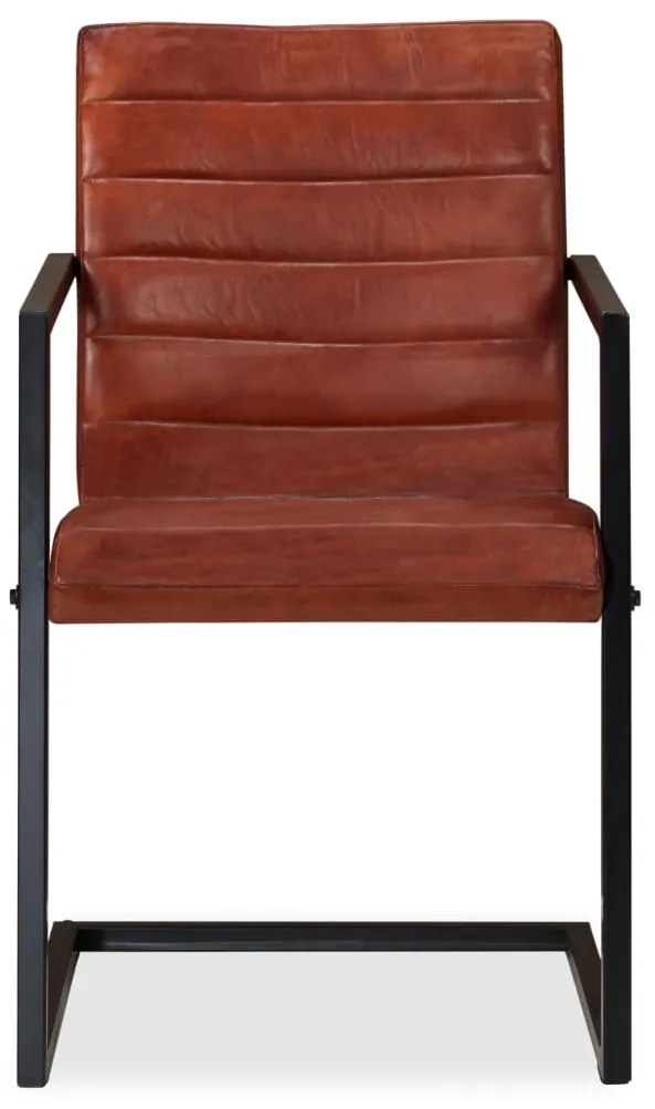 vidaXL Καρέκλες Τραπεζαρίας 4 τεμ. Καφέ από Γνήσιο Δέρμα