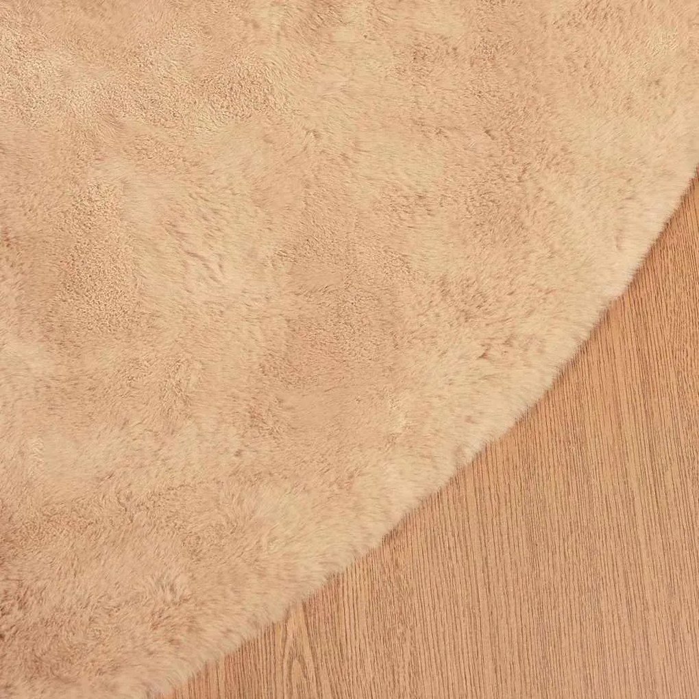 vidaXL Χαλιά Ψεύτικου Κουνελιού Olite Taupe Ø 120 εκ. Πολυεστέρας