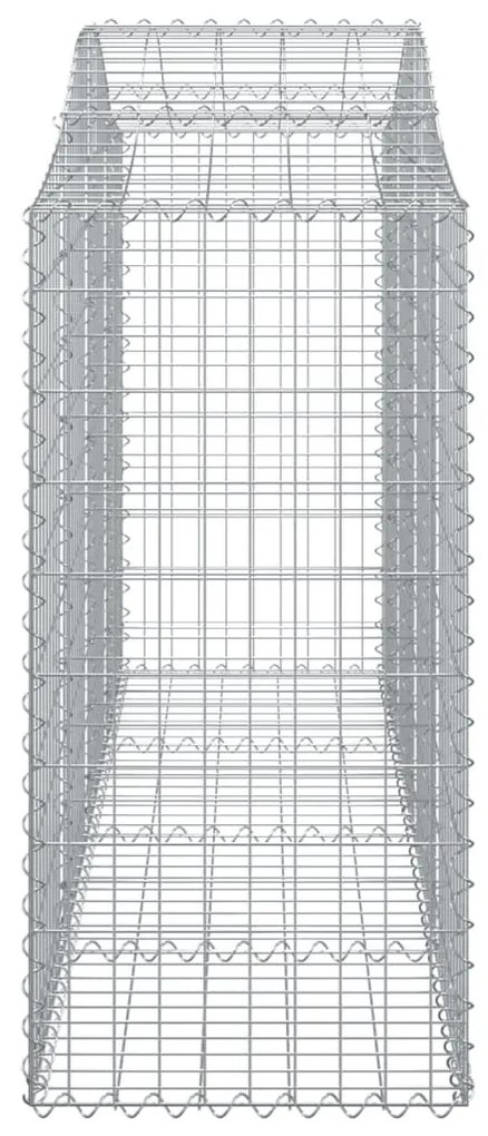 Συρματοκιβώτια Τοξωτά 12 τεμ. 200x50x120/140 εκ. Γαλβαν. Ατσάλι - Ασήμι