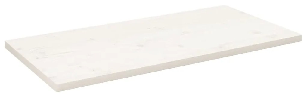 vidaXL Επιφάνεια Τραπεζιού Ορθογ. Λευκή 110x60x2,5 εκ. από Μασίφ Πεύκο