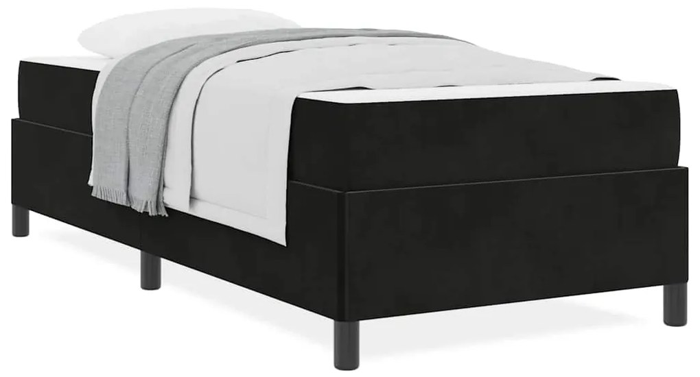 vidaXL Σκελετός Κρεβατιού με στρώμα Μαύρο 90 x 190 cm ύφασμα