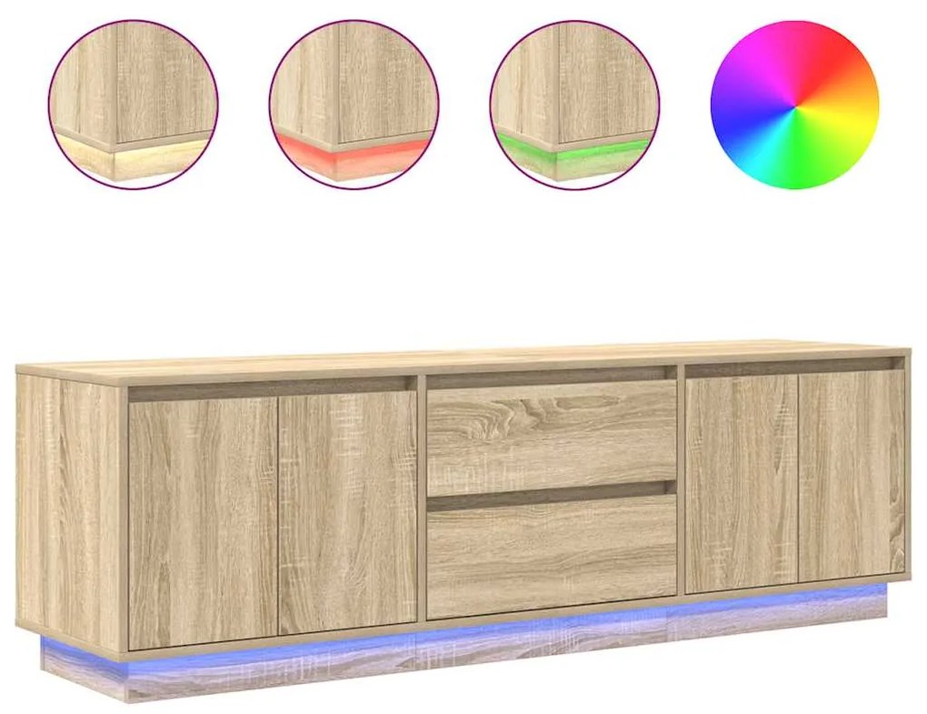 Έπιπλο Τηλεόρασης με LED Sonoma Δρυς 160,5x41x50 εκ. 3328428