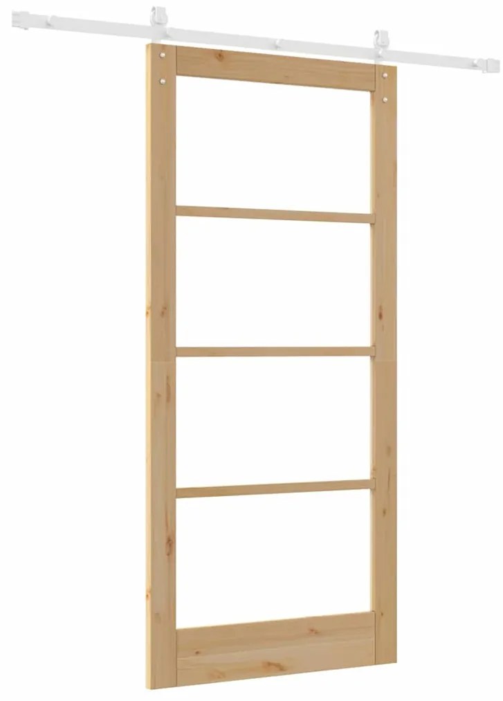 vidaXL Συρόμενη Πόρτα ORKDAL Καφέ 93 x 202 cm Μασίφ ξύλο πεύκου