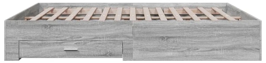 vidaXL Πλαίσιο Κρεβατιού με συρτάρια Γκρι sonoma 180x200εκ. Επεξ. Ξύλο