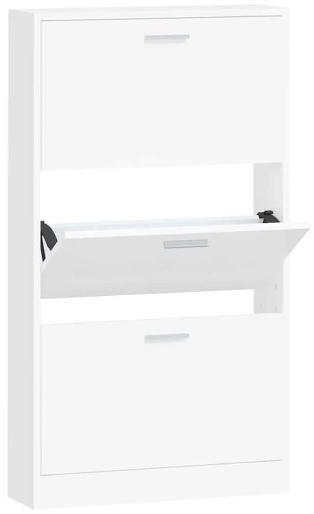 vidaXL Παπουτσοθήκη Λευκή 59x17x108 εκ. από Επεξεργασμένο Ξύλο