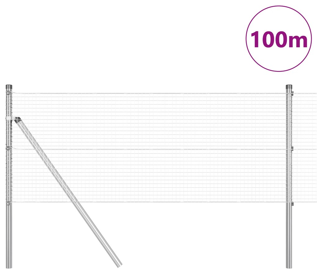 vidaXL Γαλβανισμένος Φράκτης με 13 Πόλους 0.6x100 m