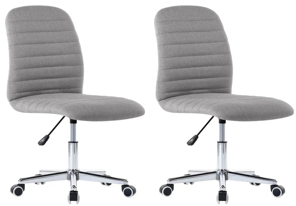 vidaXL Καρέκλες Τραπεζαρίας 2 τεμ Ανοιχτό Γκρι Υφασμάτινες