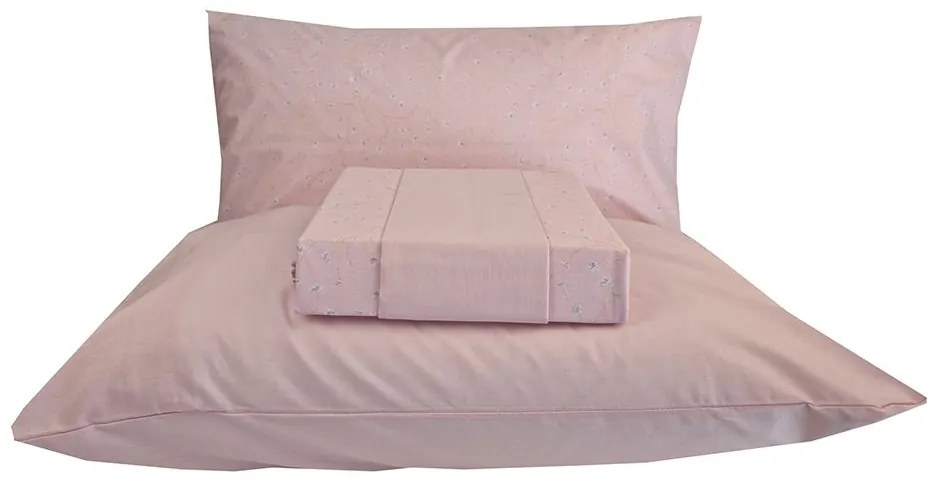 Σεντόνια Acantus (Σετ 4τμχ) Pink Astron Υπέρδιπλo 245x260cm 100% Βαμβάκι