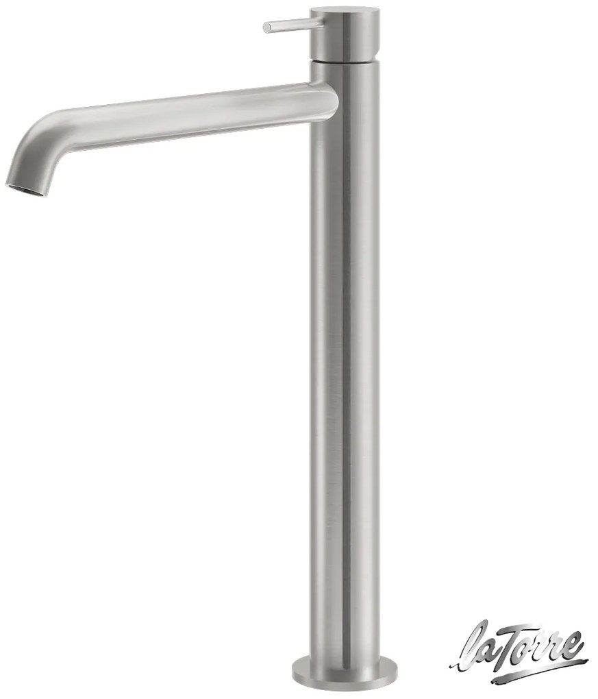 Μπαταρία Νιπτήρα Υψηλή με Βαλβίδα Clic-Clac Elle316 La Torre Brushed Inox 35016-111